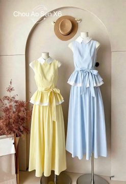 Váy Dài Phối Lớp Nơ — Nét Tươi Sáng Như Nắng Sớm CHAS022