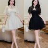 Bộ Váy Ngắn Kèm Choàng — Kem & Đen Yêu Thương PIG 030