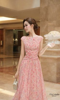 Váy Tơ Hoa Chéo Eo — Hồng Ngọt Xinh Xỉu PIG025