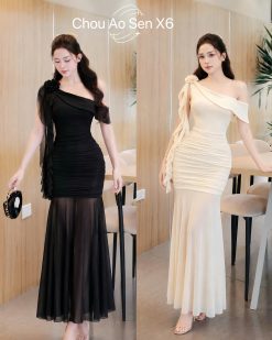 Váy Vai Nghiêng Đính Hoa — Nàng Nghiêng Về Phía Anh Số... CHAS012