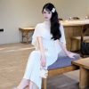 Váy Lụa Trắng Cổ Nơ — Ngã Vào Tim Em Là Điều Đã Định AL015