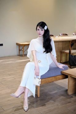 Váy Lụa Trắng Cổ Nơ — Ngã Vào Tim Em Là Điều Đã Định AL015