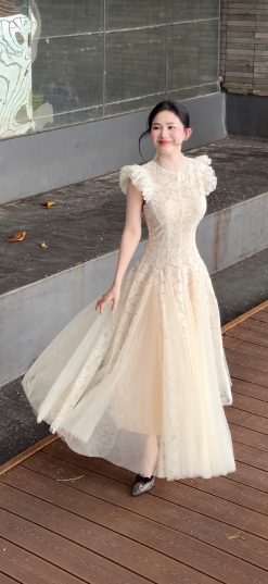 Váy Công Chúa 7m Lưới — Bồng Bềnh Màu Kem CHST009