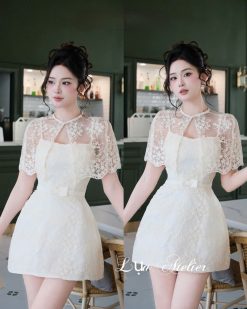 Set Ren Choàng Ngắn Nơ Eo — Xinh Yêu Ngay Lập Tức  AL009