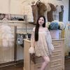 Đầm Tơ Hoa Trẻ Vai — Nét Ngây Thơ Công Chúa Chuẩn Form ND015