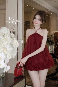 Váy Bi Tăng Baby Doll Lụa Ép Mùng Kèm Tag Cài Đống  KUX0013