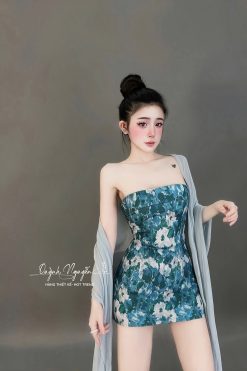 Set Body Gấm Kèm Choàng Xinh QNHM0040