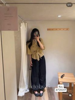 Set Dạ Cánh Dơi 2 Màu Nâu — Be — Nét Hoài Cổ Thanh Lịch Mùa Thu ND011