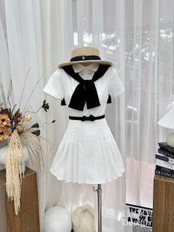 Bộ Váy Kaki Trắng Nữ Tính — Nét Thanh Lịch Nhẹ Nhàng LK002