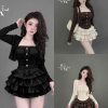 Váy Nhún Phối Lụa Kèm Tăng Xinh KUX007