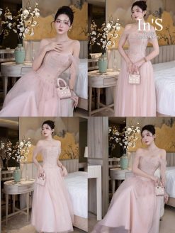 Váy Dài Vai Ngả Voan Lấp Lánh —  Sang Trọng Như Công Chúa NN007