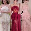 Váy Dài Ren Tầng Vai Dây — Công Chúa Quyến Rũ NN006