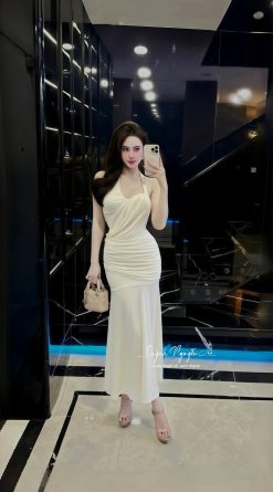 Váy Dài Vai Dây Xếp Nếp  QNHM002 (Sao chép)
