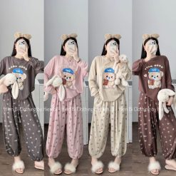 Set Đồ Ngủ In Hình Gấu Dễ Thương Thoải Mái NT031