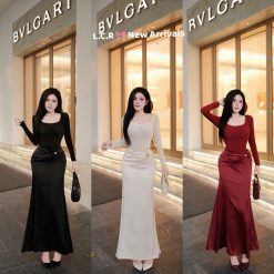Váy Nhún Phối Lụa Kèm Tăng Xinh KUX001