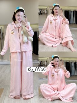 Bộ Đồ Bộ Vải Lụa Lấp Lánh Sang Trọng Nhiều Màu NT038