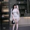 Đầm Body Ren Voan Kèm Choàng Tay Lửng Quyến Rũ — Đen/Trắng, Size S/M TMTK0024