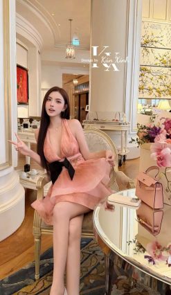 Váy Tacta Yếm Dập Lụa Đính Đá Pha Lệ — Đệm Ngực & Quần Bảo Hộ KUX0028
