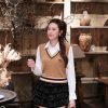 Set Sơ Mi Kèm Gile Nữ Dáng Chữ V — Nét Học Đường Thanh Lịch THOM018